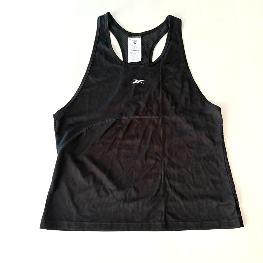 Reebok Medium M Speedwick Black Mesh Racerback Athletic Tank Top Shirt